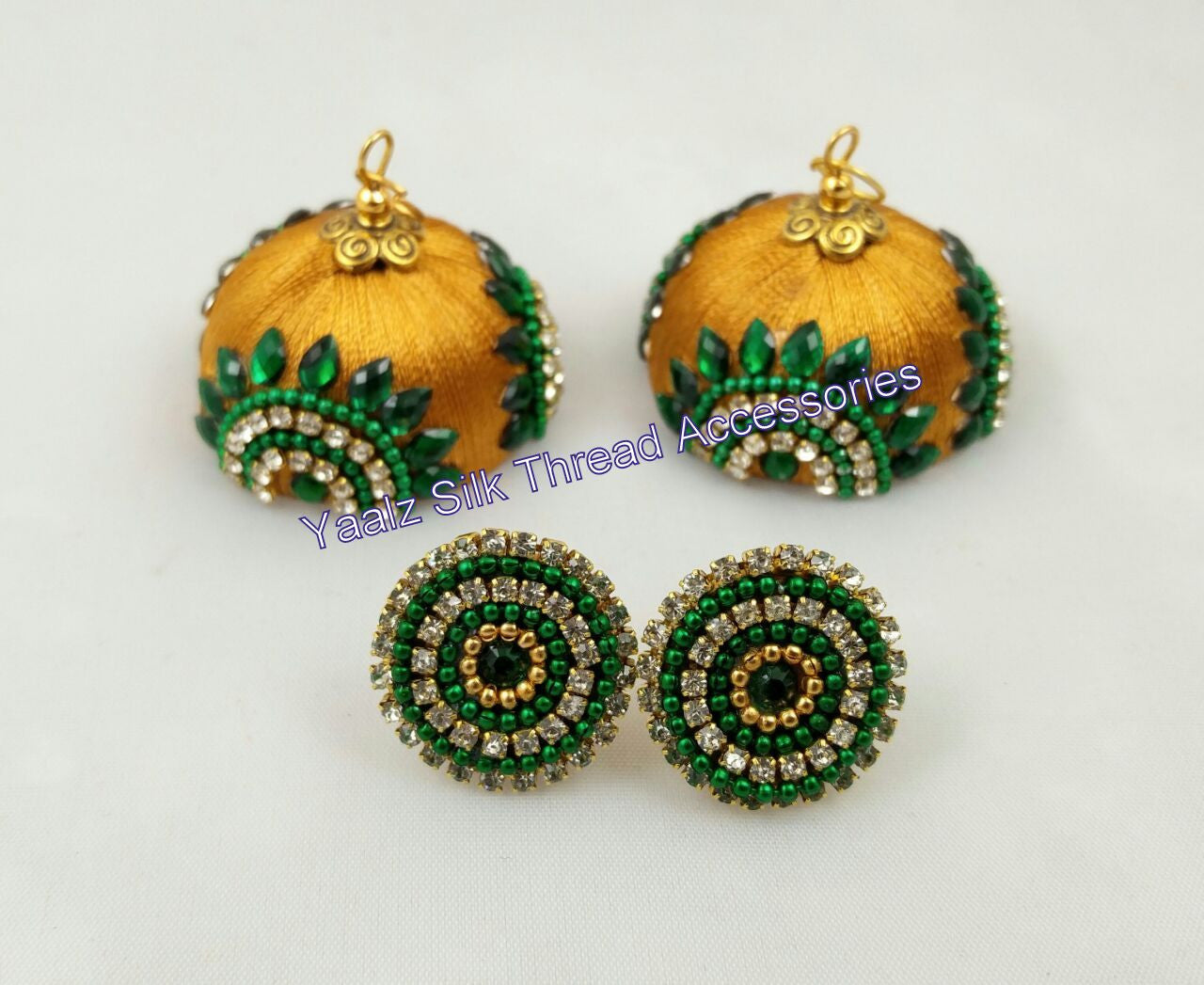 Flipkart.com - Buy Anish Golden designer stylish Green & Red latest jhumka  combo earrings for women Alloy Drops & Danglers Online at Best Prices in  India